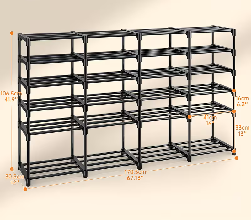 Multi-Tier Shoe Rack Organizer with Side Hooks