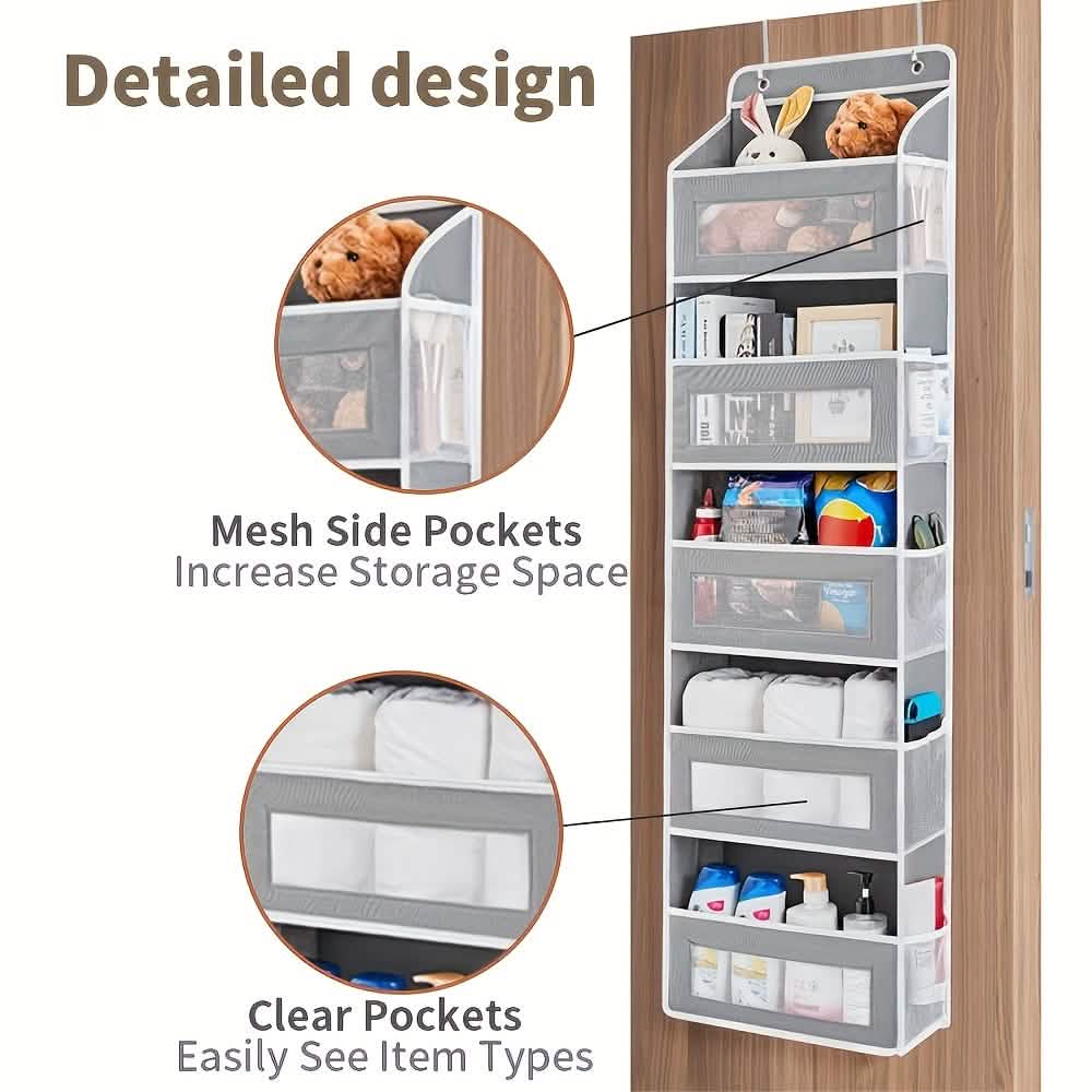 5-Tier Over-the-Door Organizer – Space-Saving Storage