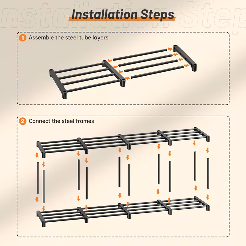 Multi-Tier Shoe Rack Organizer with Side Hooks