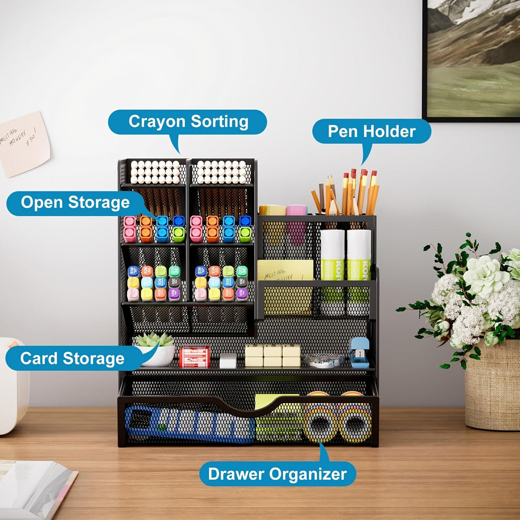 Multi-Layer Metal Mesh Desk Organizer