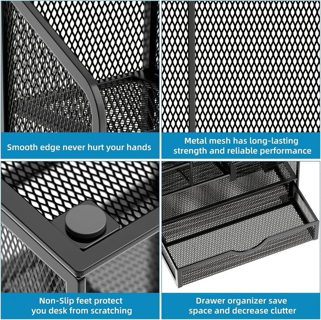 Multi-Layer Metal Mesh Desk Organizer