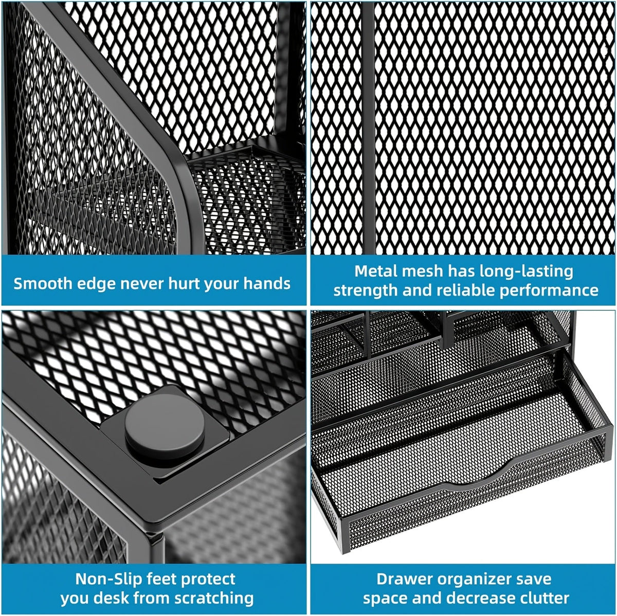 Multi-Layer Metal Mesh Desk Organizer