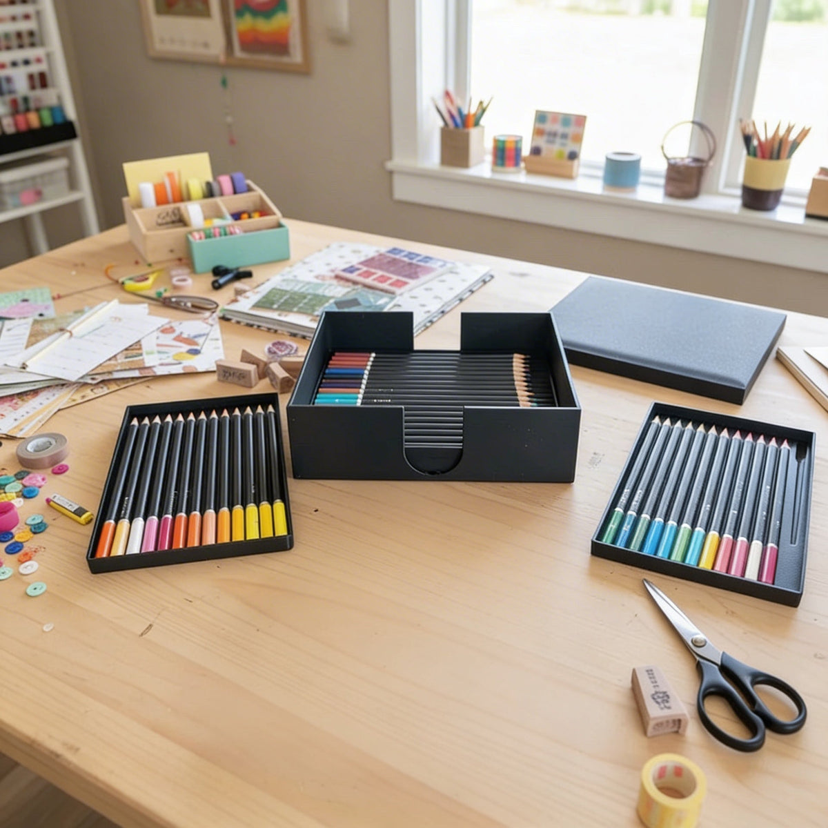 Tiered Colored Pencil Organizer – 3, 5, 7 or 9 Trays