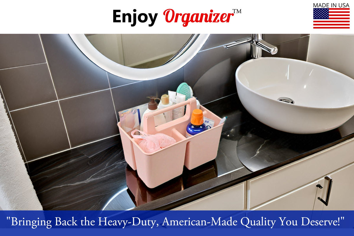 3-Compartment Portable Shower Caddy – Quick-Drain Organizer