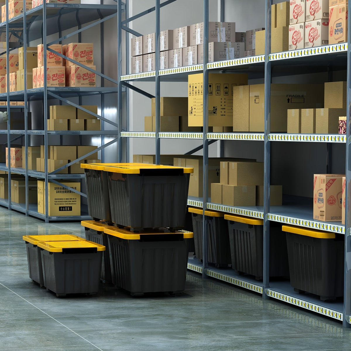 72/97-Qt Rolling Stackable Storage Bins – 4 or 6 Pack