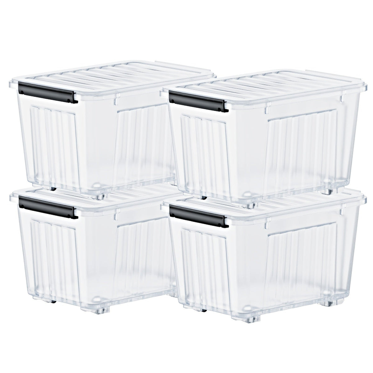 72/97-Qt Rolling Stackable Storage Bins – 4 or 6 Pack