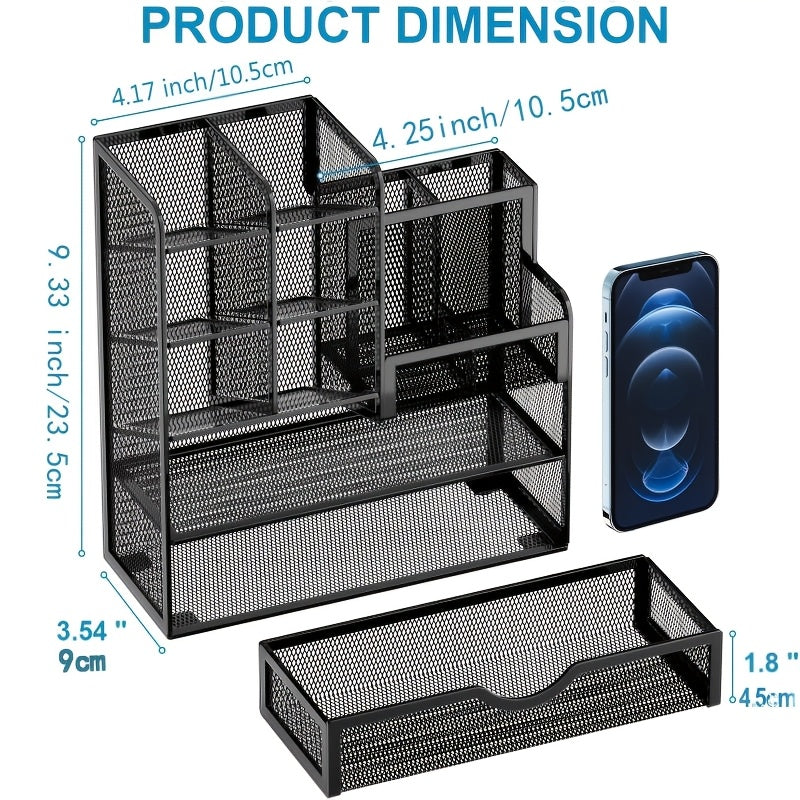 Multi-Layer Metal Mesh Desk Organizer