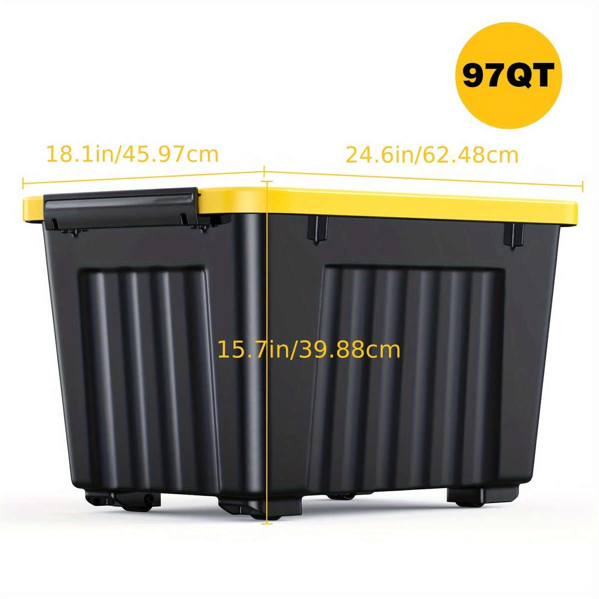72/97-Qt Rolling Stackable Storage Bins – 4 or 6 Pack