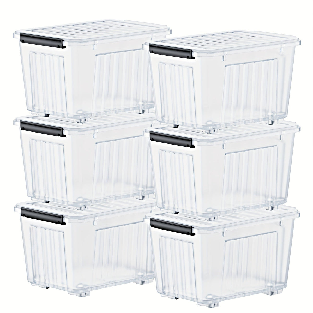 72/97-Qt Rolling Stackable Storage Bins – 4 or 6 Pack