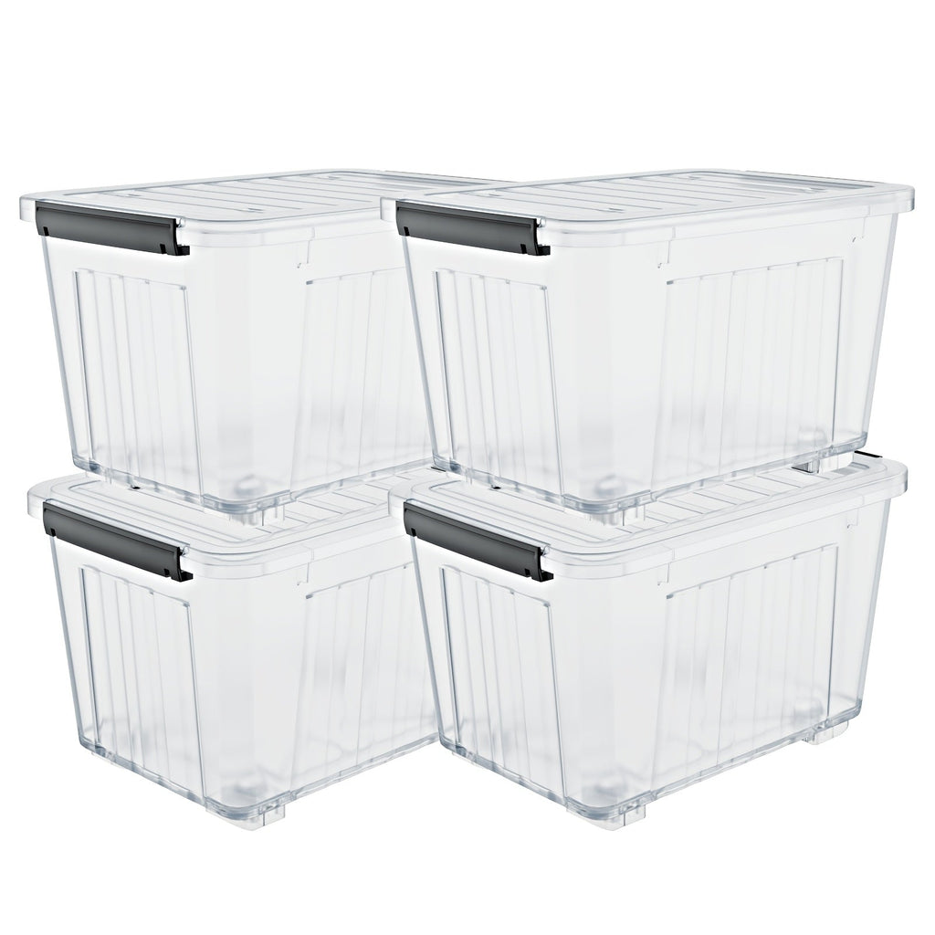72/97-Qt Rolling Stackable Storage Bins – 4 or 6 Pack