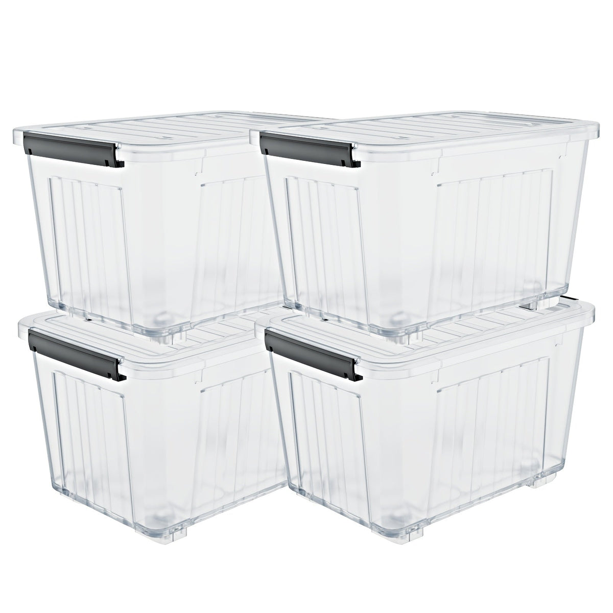 72/97-Qt Rolling Stackable Storage Bins – 4 or 6 Pack