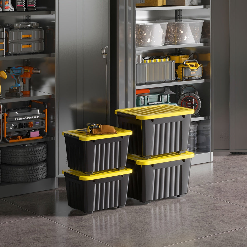 72/97-Qt Rolling Stackable Storage Bins – 4 or 6 Pack