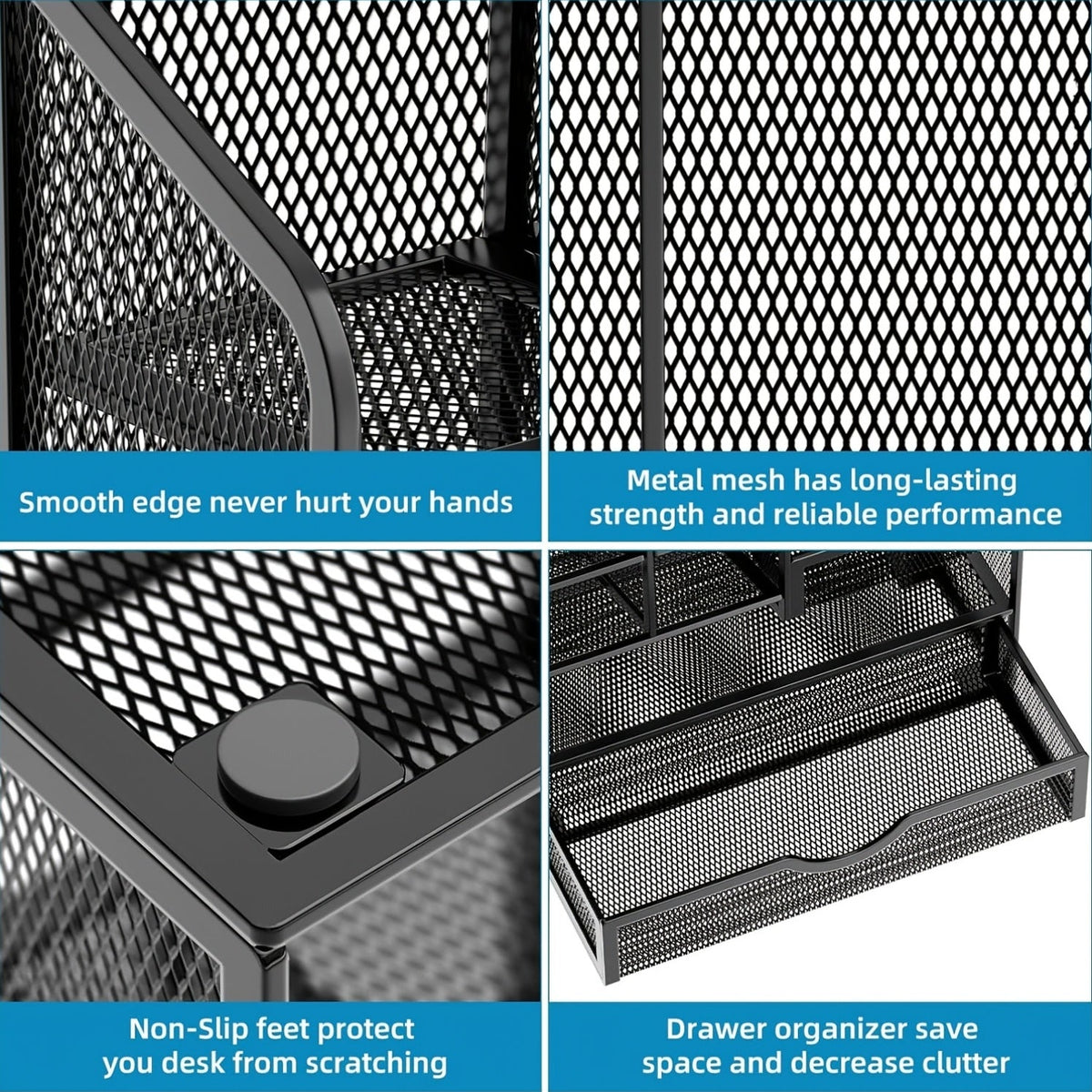 Multi-Layer Metal Mesh Desk Organizer
