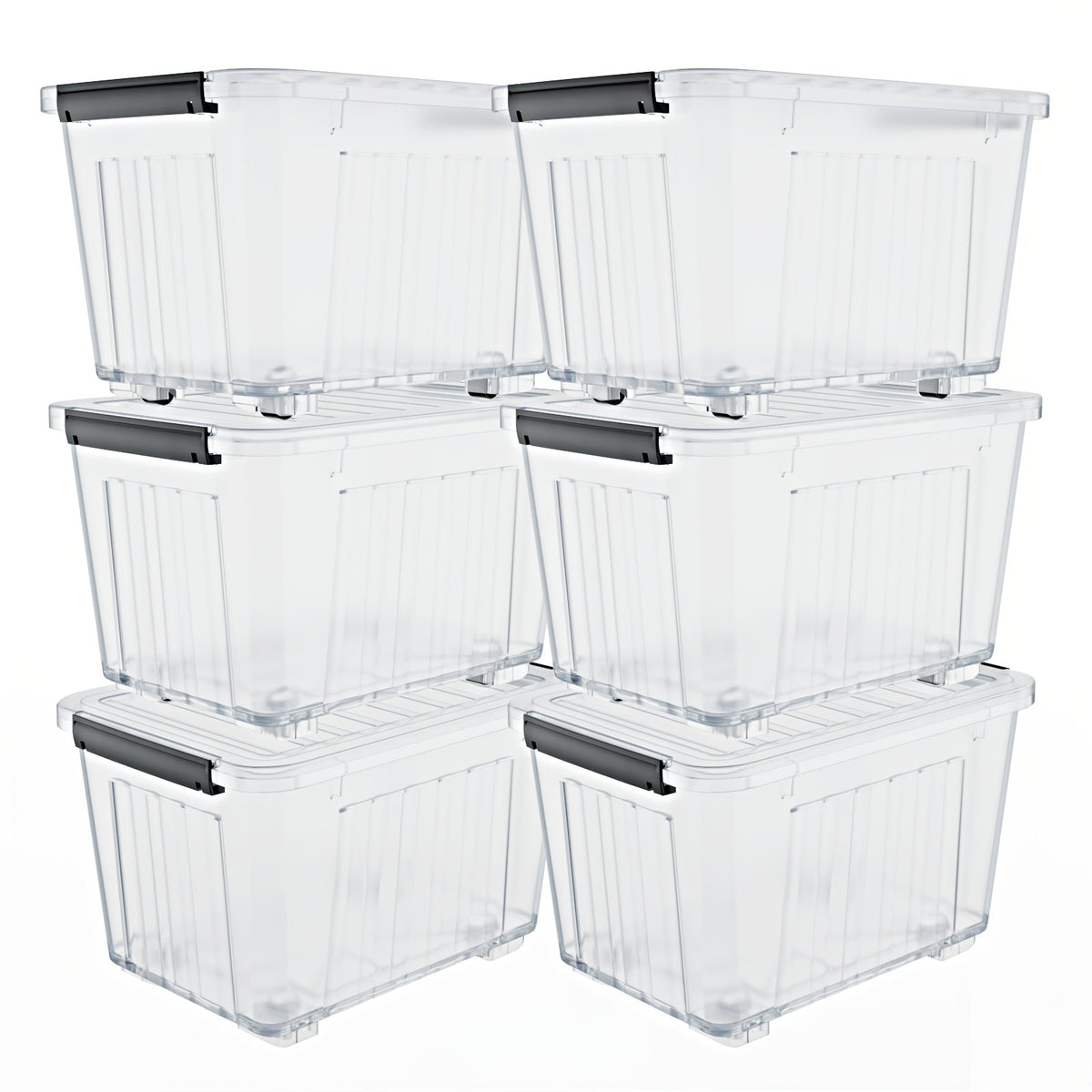 72/97-Qt Rolling Stackable Storage Bins – 4 or 6 Pack