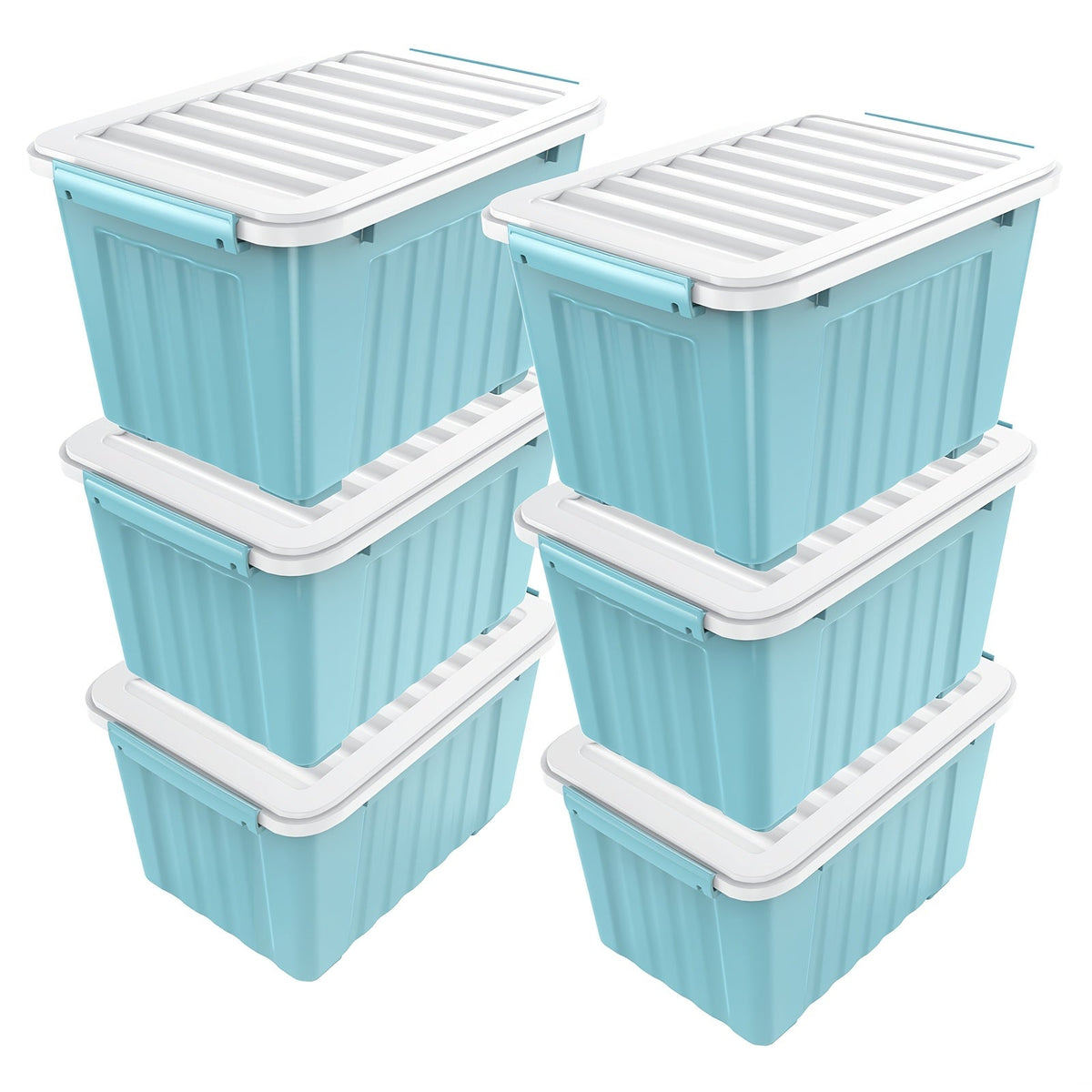 72/97-Qt Rolling Stackable Storage Bins – 4 or 6 Pack