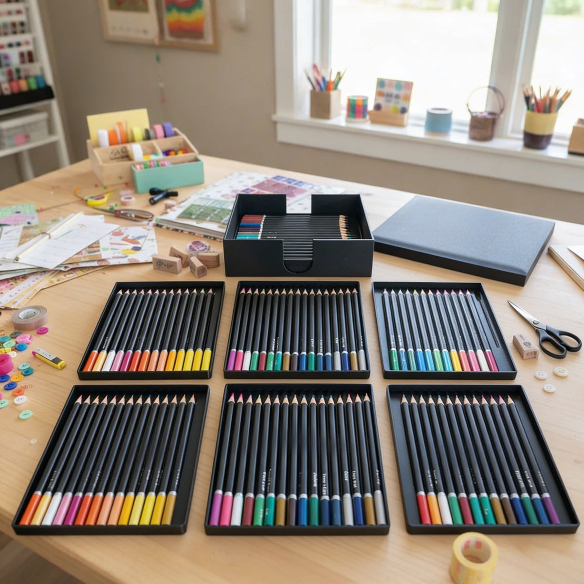 Tiered Colored Pencil Organizer – 3, 5, 7 or 9 Trays