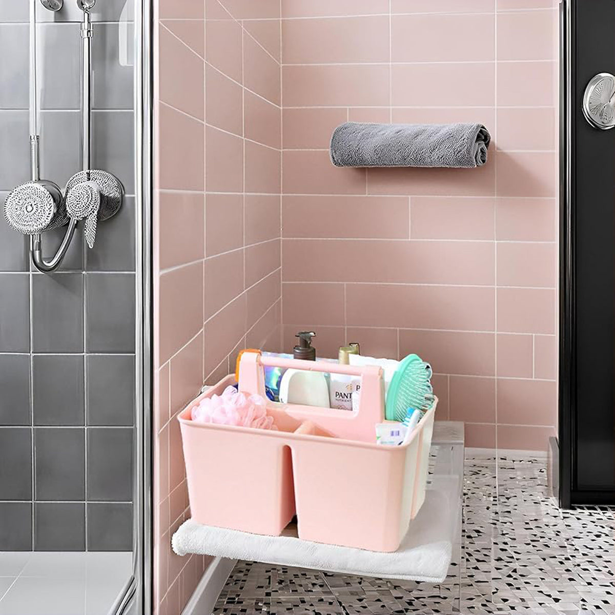 3-Compartment Portable Shower Caddy – Quick-Drain Organizer