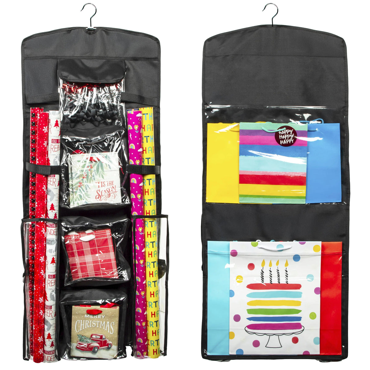 Hanging Gift Wrap Organizer with 10 Storage Compartments