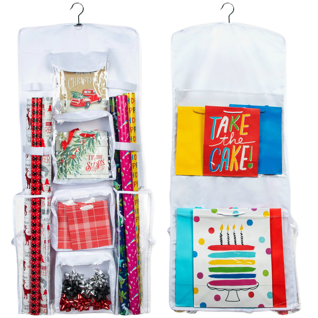 Hanging Gift Wrap Organizer with 10 Storage Compartments