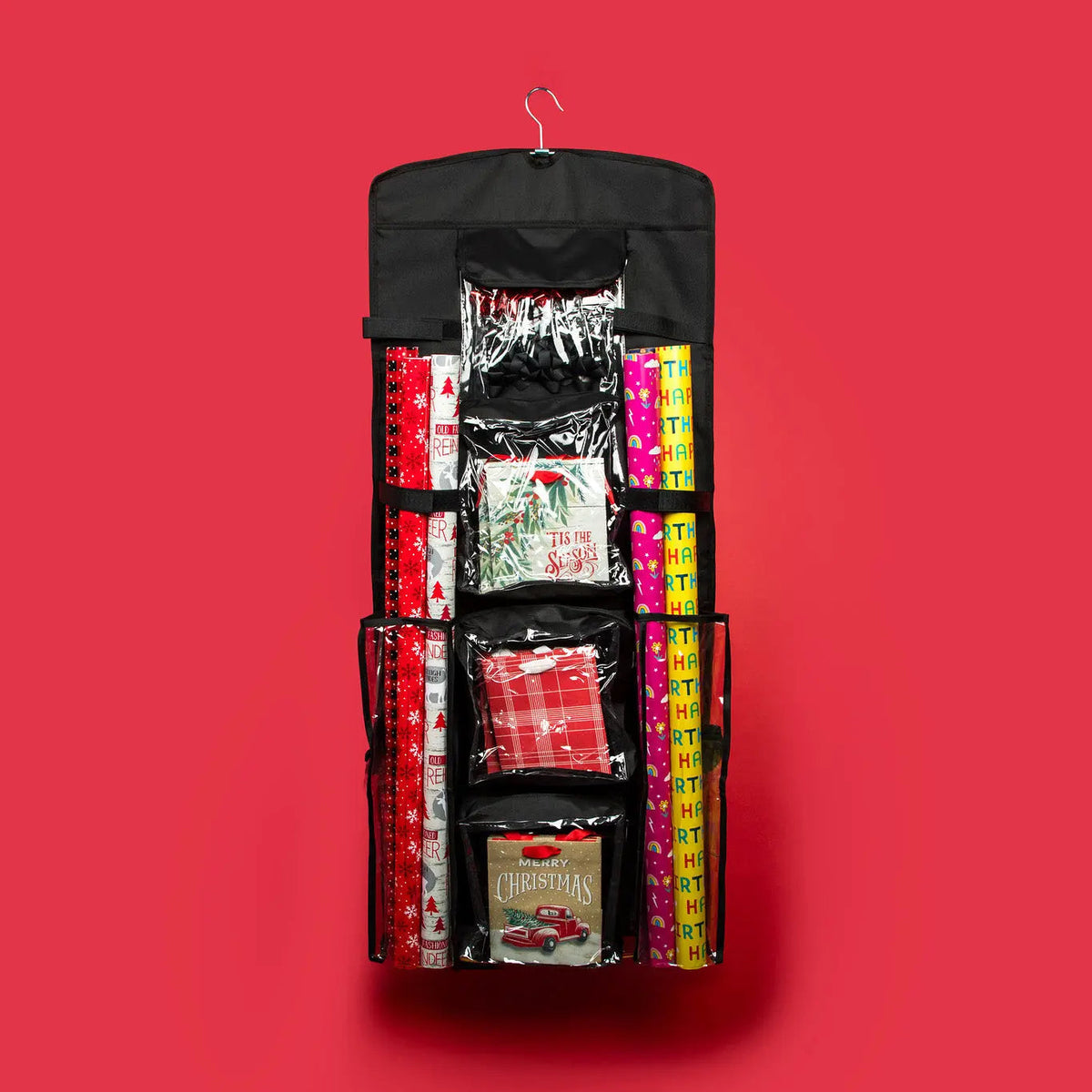 Hanging Gift Wrap Organizer with 10 Storage Compartments