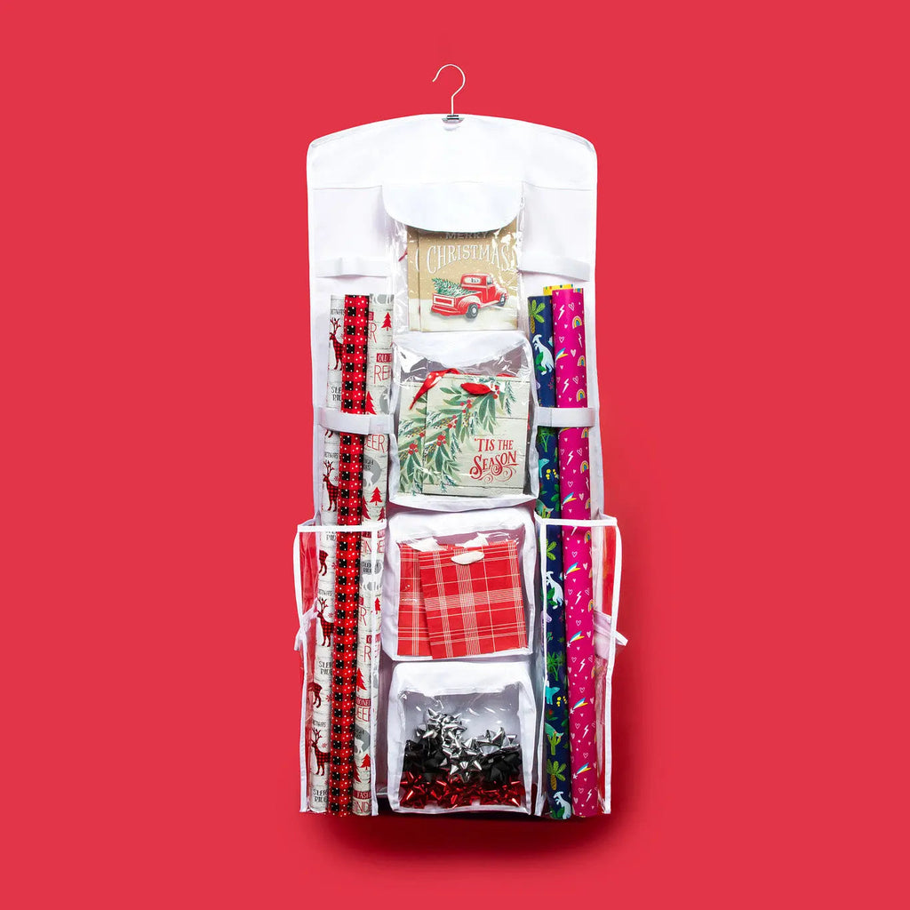 Hanging Gift Wrap Organizer with 10 Storage Compartments